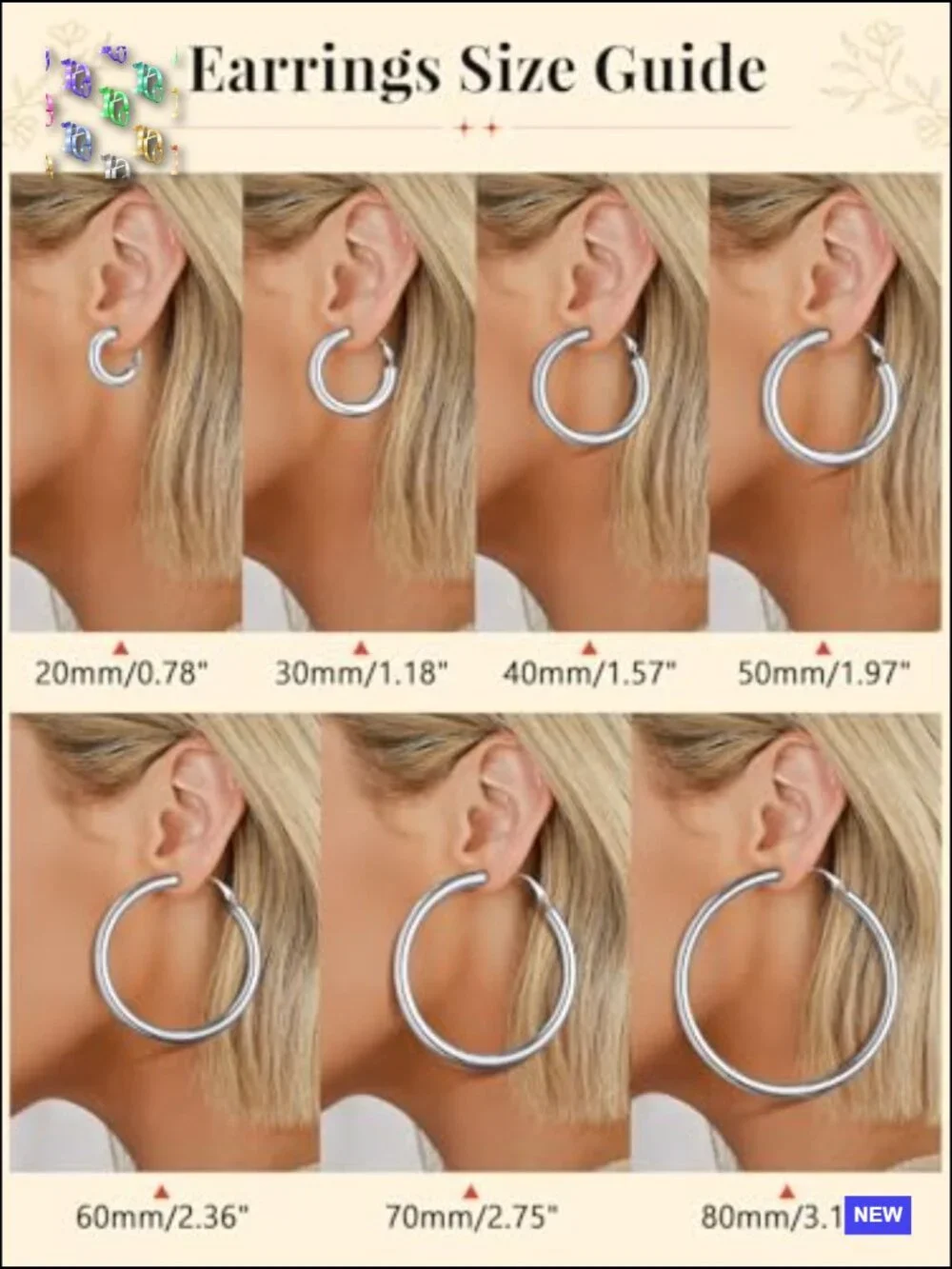 Chunky Hoop Earrings 5mm Thick Hollow Tube Hypoallergenic Lightweight Gift Box